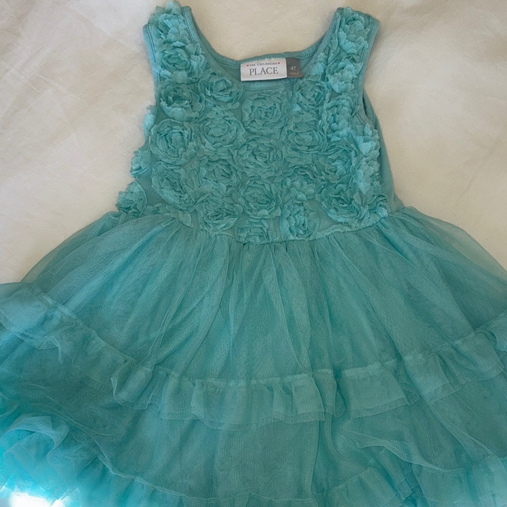 The Children's Place Turquoise Rosette Dress